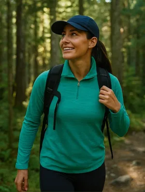 Columbia Teal Quarter-Zip Fleece Athletic Trail-Ready Comfort Gorpcore L thumbnail 1
