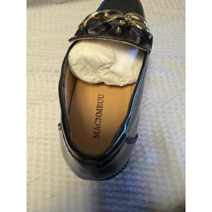MACNMEUU Chunky Platform Loafer Comfort‎ Slip On Chain Faux Leather Women's 9 thumbnail 14