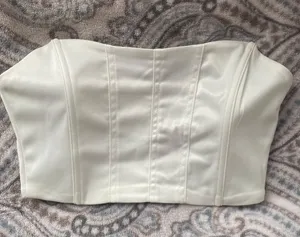SheIn White Corset Tube Top thumbnail 1