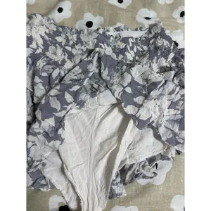 Mustard seed grey floral mini skirt thumbnail 3
