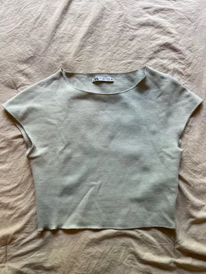 Gray Zara crop top thumbnail 2