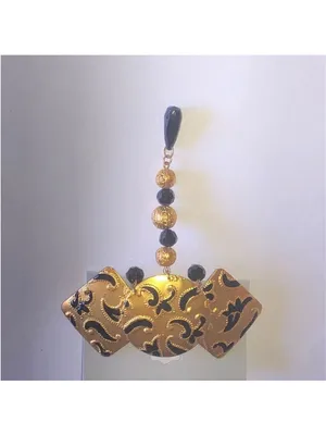 Satin Gold Tone and Black Statement Retro Vintage Hair Barrette Clip thumbnail 2