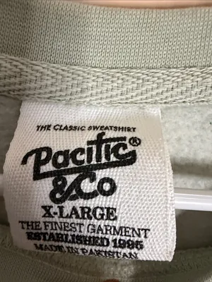 Light Sage Crewneck Sweater with Pink Sleeve Detail thumbnail 2