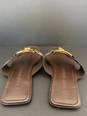 Tory Burch Georgia Leather Tong Sandal Pale Desert Size 7.5B thumbnail 5
