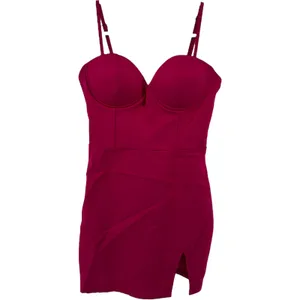 Superdown Oliviah Bustier Mini Dress Padded Adjustable Straps Hot Pink S thumbnail 2