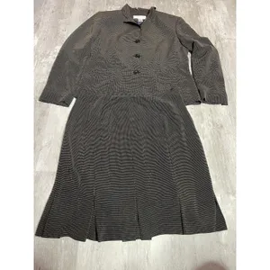 Vintage‎ Jones New York 2-Piece Skirt Suit Brown Blazer Size 14 Women C-0087 thumbnail 4