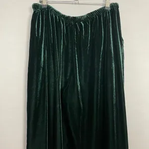 Marine Layer Bella Velvet Pants Slouchy Wide Leg Women Medium Green Drawstring thumbnail 9