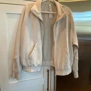 lululemon Softstreme Funnel-Neck Zip Jacket in Off-White thumbnail 2