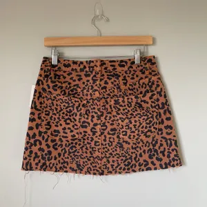 Free People We The Free Denim Mini Skirt Leopard Print Brown Black Women's 28 thumbnail 2