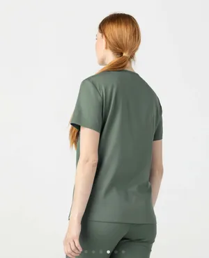 Spruce Green TENCEL™ Sal‎ ‎ Essential Scrub Top thumbnail 3