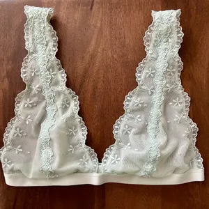 Vintage Lace Mesh Bralette Green thumbnail 1