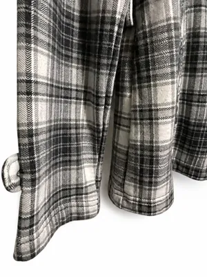 maurices Plaid Double Breasted Hooded Pea Coat Jacket Women's Size L thumbnail 7