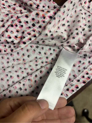Adrianna Papell Size Medium Pink Printed Ruffle Sleeve Blouse | Lightweight Flut thumbnail 4