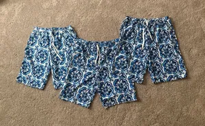 Men’s Blue & White Swim trunks thumbnail 1