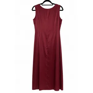 Sundance Minimalist 100% Silk Maxi Dress Burgundy 10 thumbnail 2