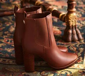 Ralph Lauren Mylah Brown Leather Ankle Boots thumbnail 1