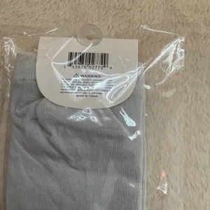 Gray Ankle Socks with Red Lip Graphic thumbnail 3