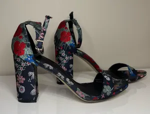 Madden Girl Bella Floral Embroidered Block Heels thumbnail 1