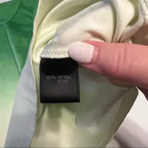 Lafayette 148 New York Womens Size Medium Green Ombre Short Sleeve Shirt‎ *FLAW* thumbnail 3