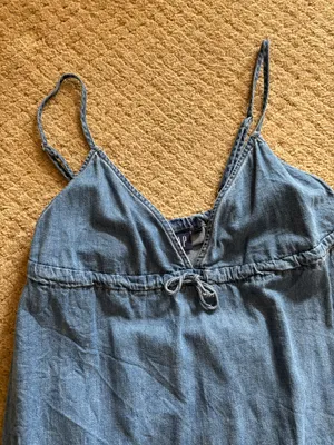 Gap Denim Mini Dress Tie Front  thumbnail 4