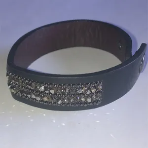 Elegant Black and Silver Tone Rhinestone Bracelet thumbnail 5