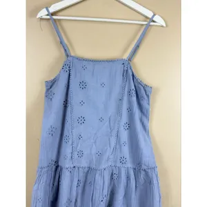 Aerie Blue Eyelet Mini Babydoll Dress Women’s XS Sundress Boho Cottagecore thumbnail 2