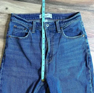 Abercrombie & Fitch Ankle Straight Ultra High Rise Curve Love Distressed 27 4 S thumbnail 8