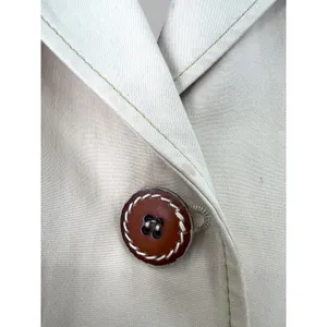 VINTAGE S 4 Jacket Cropped Trench tan belted jacket leopard leather buttons lux thumbnail 4
