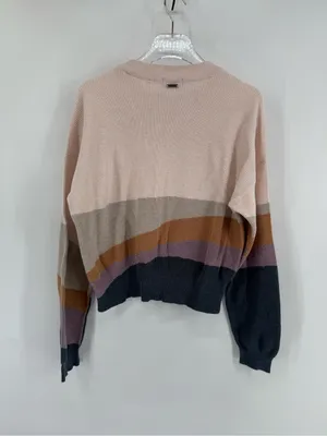 Prana Striped Crewneck Sweater in Cream, Tan & Navy size large thumbnail 2