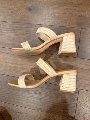 MADDEN GIRL Manor Block Heel Rafia Slides Size 9 - C73-003 thumbnail 7