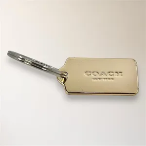 Coach New York Gold Tone Hang Tag Keychain Bag Charm‎ Fob Large Split Ring thumbnail 9