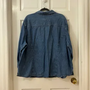 Faded Glory 100% Cotton Denim Shirt 26W 28W 3/4 Sleeve Western Utility Cowgirl thumbnail 4
