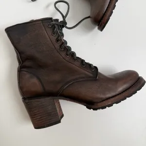 Freebird Cavalier Boots Combat Leather Lace Up Lugged Boho Western Brown Green thumbnail 8