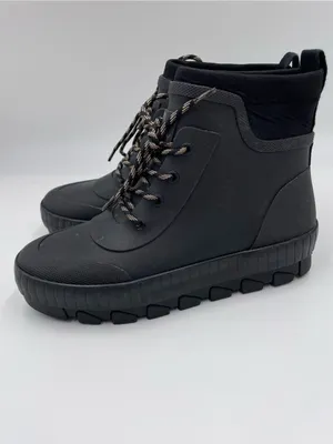 Sperry Torrent Lace Up Rain Boots Size 6.5 Black Waterproof Rubber Gorpcore thumbnail 5
