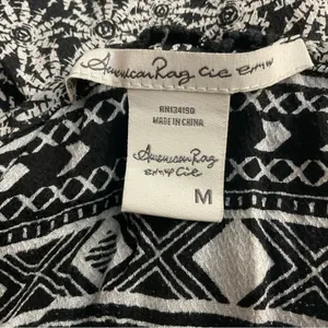American Rag Black/White Floral Tribal Handkerchief Hem Tank M Southwestern Boho thumbnail 7