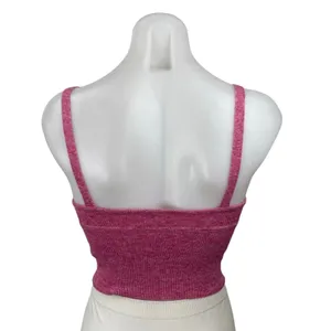 Aritzia Wilfred Pink Wool Cashmere Bustier Ribbed Knit Cami Tank Crop Top Sz XS thumbnail 4