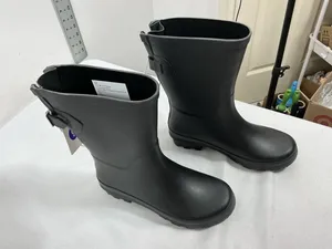 Womans New In Box A New Day Vickie Midcalf Rainboots Black 6W Pullon thumbnail 1