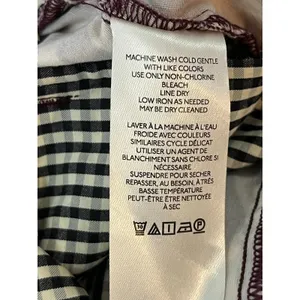 Maeve Anthropologie Burgundy Cream Wavy Stripe High Rise Trouser Shorts Size 10 thumbnail 6
