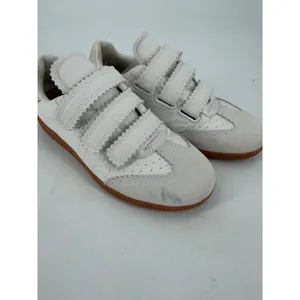Silent D Seena Sneakers Women 8 White Leather Triple Strap Scalloped Retro thumbnail 2