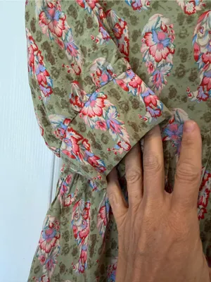 Natural Life Long Maxi Floral Cottage Core Dress XS Prairie Feminine Short Sleev thumbnail 10
