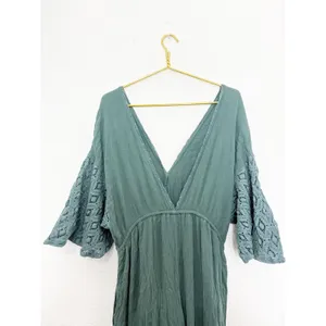 Free People Angela Jumpsuit Dried Pine Crochet Jumper Large Flowy Bohemian thumbnail 12