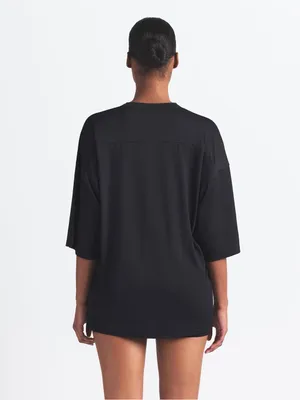 NWT Nike Skims Airy V-neck oversize short sleeve tee size xxs obsidian thumbnail 3