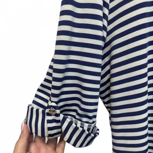 Notations Blue and White Striped Nautical Keyhole Blouse Plus Size XL thumbnail 4