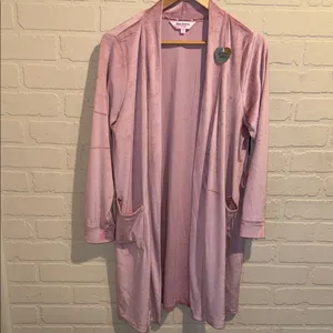 Juicy Couture robe Pink Long Cardigan with Pockets velvet velour purple small medium NEW thumbnail 5