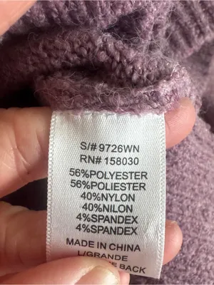 Love Tree Boutique Purple Long Sleeve Cardigan Cropped Sweater Size Large thumbnail 6