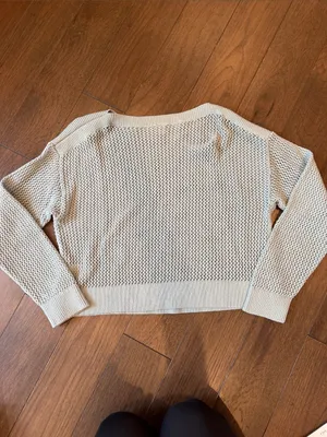 Old Navy Sage Green Open-Knit Crewneck Sweater Size Small - P303 thumbnail 6