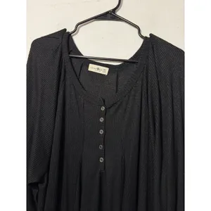 Natural Life ONE SIZE Black Dress 1/4 Length Sleeves Swing Dress thumbnail 3