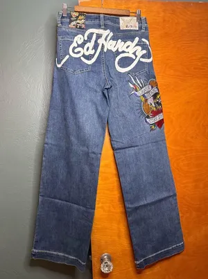 Ed Hardy NWT Denim with Vibrant Embroidery thumbnail 1
