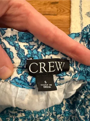 J.Crew Smocked-waist cotton voile midi skirt in blue blooms block print size S thumbnail 3