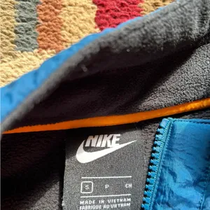 Nike Blue and Black Cropped Quarter-Zip Sweatshirt thumbnail 2